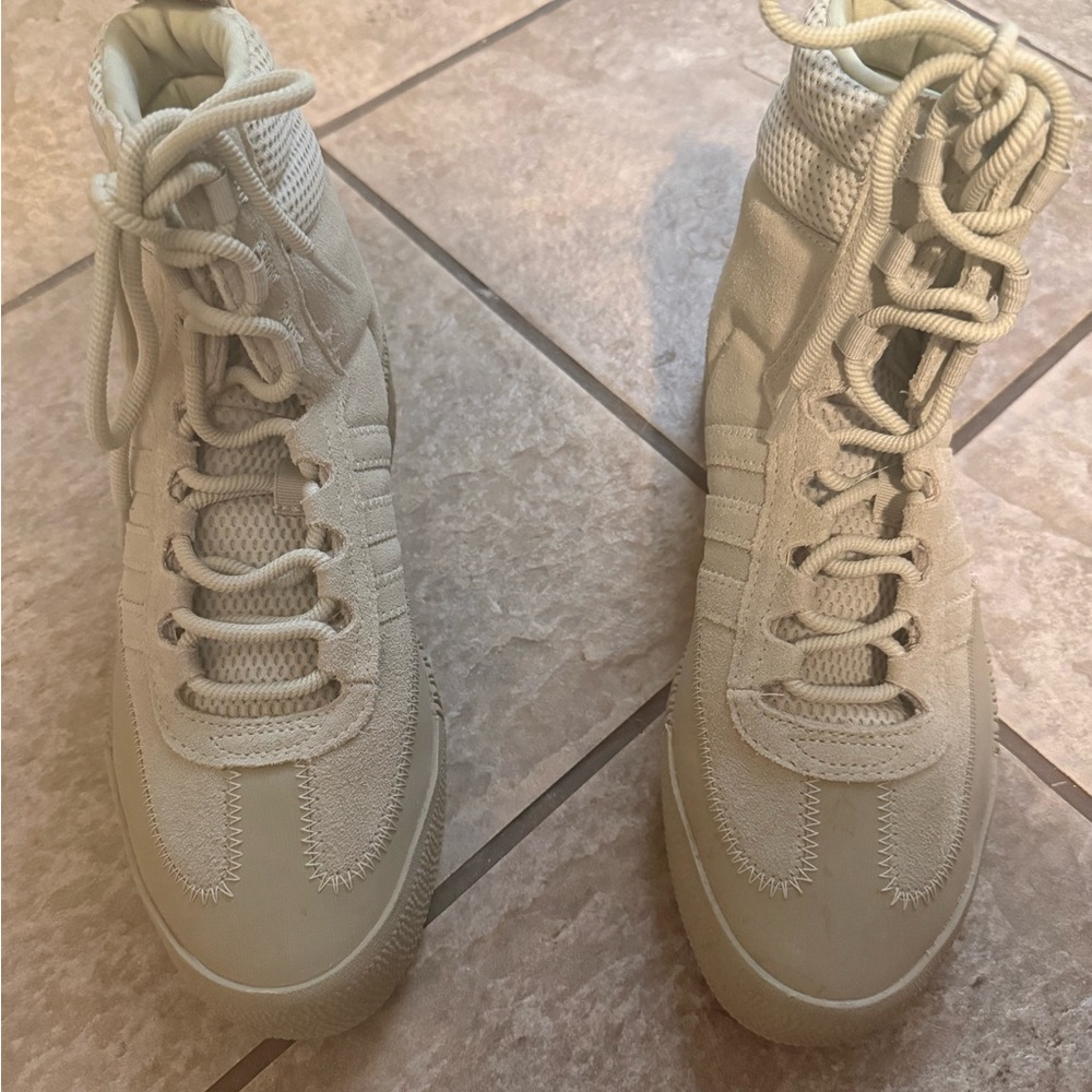 adidas Women's Beige Lace-Up High-Top Boots